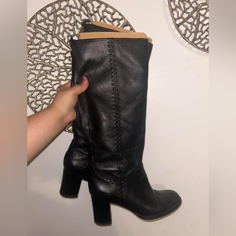 Tory Burch Black leather heeled boots